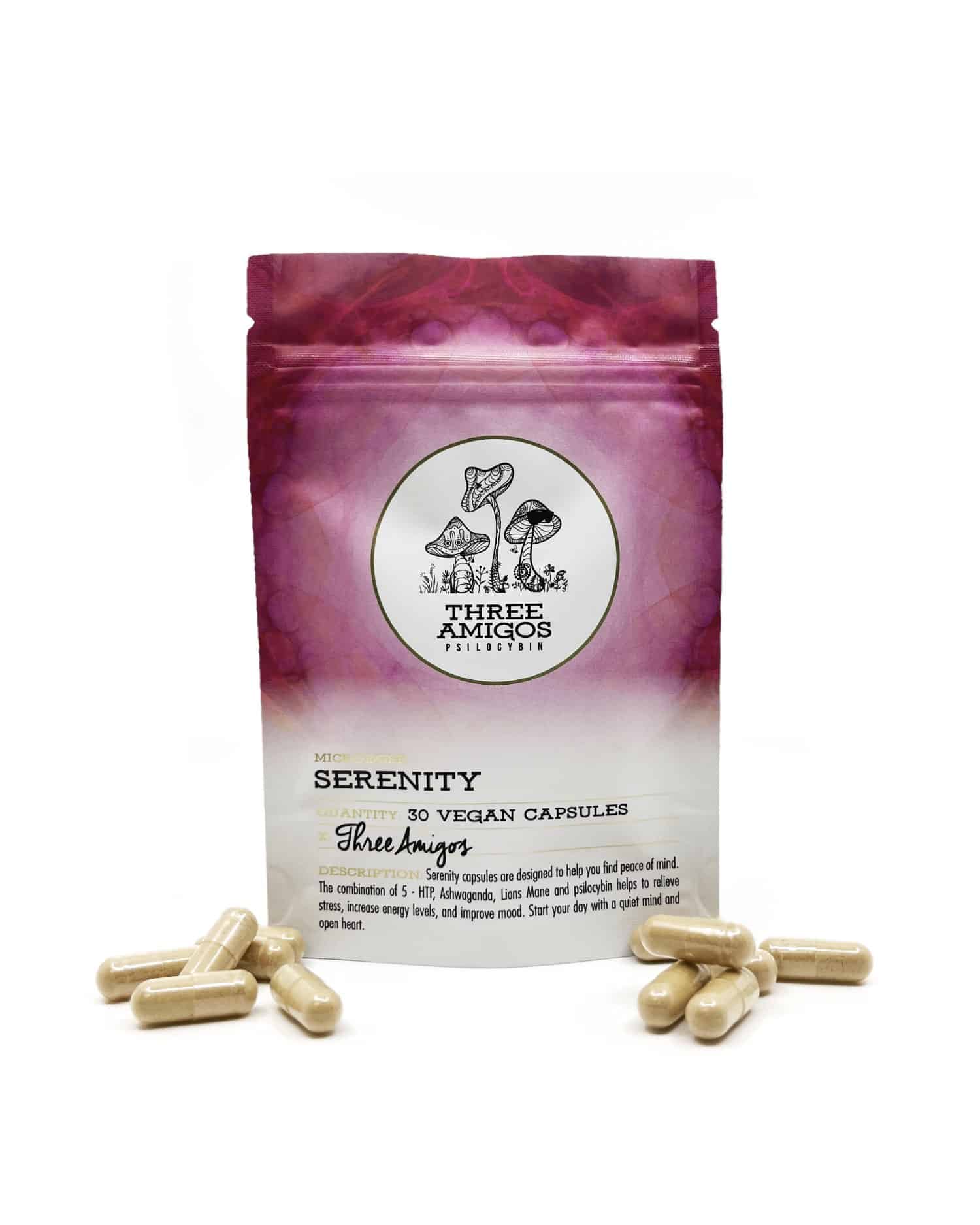 100mg Serenity Magic Mushroom Capsules for Anxiety Relief